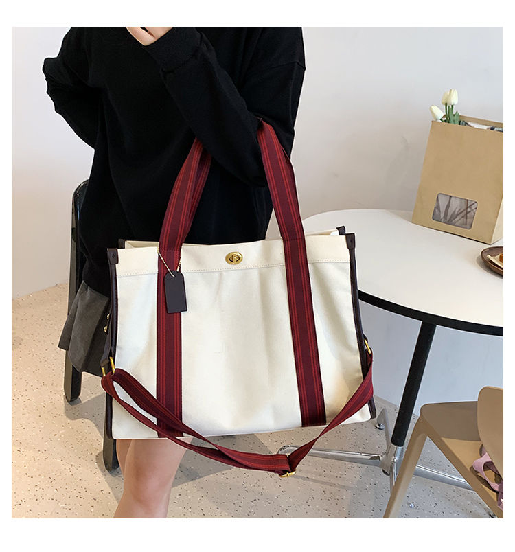 FOUR ONE Fashion Women's 2023 New Canvas Niche Handheld Classroom Commuter Tote Cloth Crossbody Bag_voghion.com