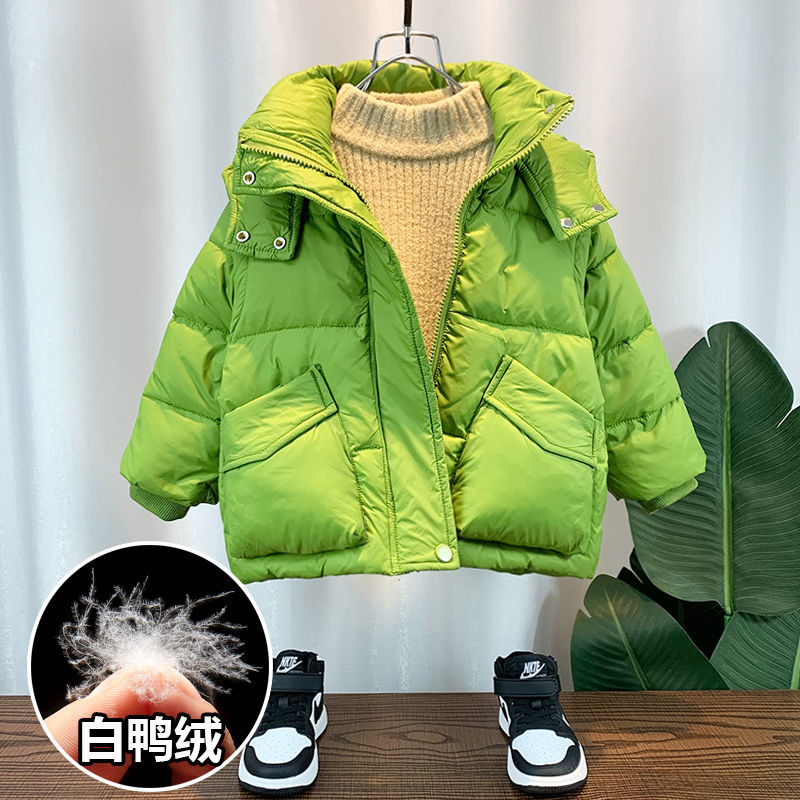 兒童羽絨服男童冬裝2023新款洋氣韓版休閒男孩冬季加厚外套白鴨絨