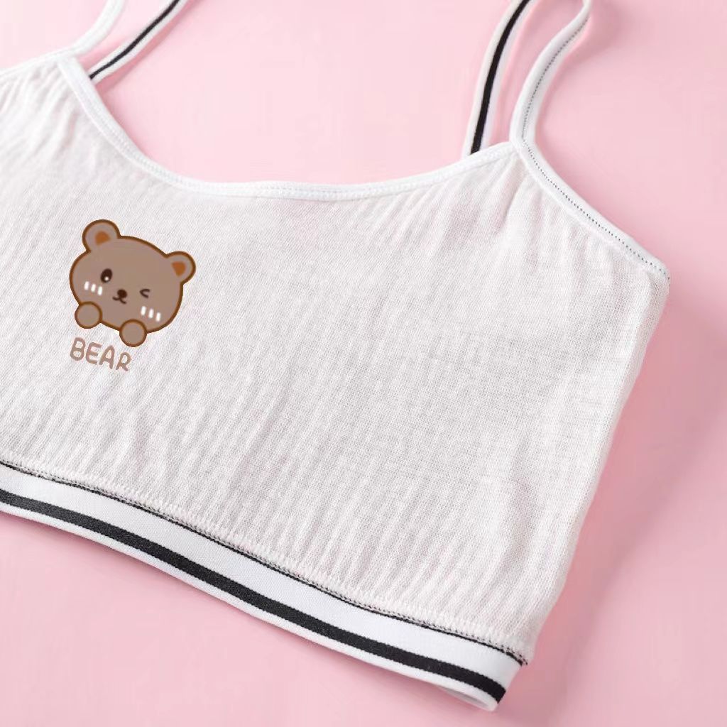 [4 packs] double-layer gear 8-16 years old developmental small vest sling pure cotton children's student anti-convex underwear