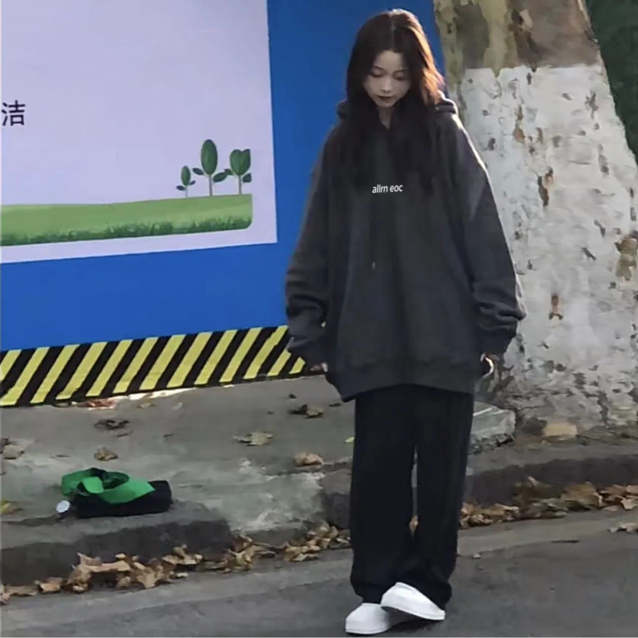 秋冬季新款女學生鹽系套裝小眾百搭長袖連帽衛衣+闊腿褲子單/套裝