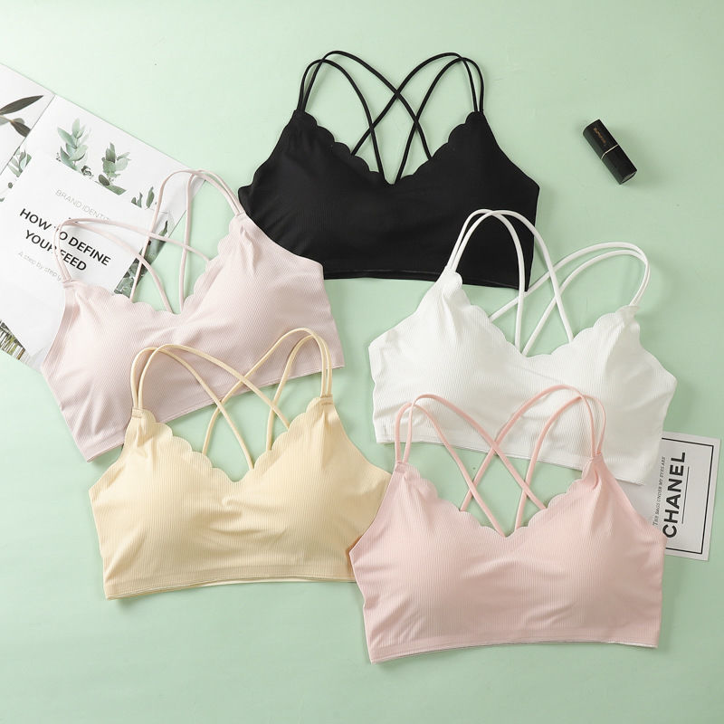Ou Shibo seamless underwear feminine charming bra gathers the breasts and the beautiful back bra integrated suspenders bottoming vest