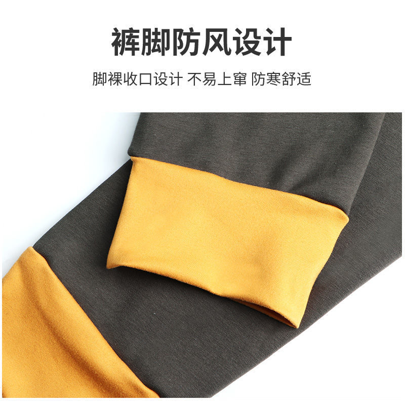 Men's warm long johns pure cotton plus velvet thickened underpants autumn and winter youth college and high school students cotton woolen pants