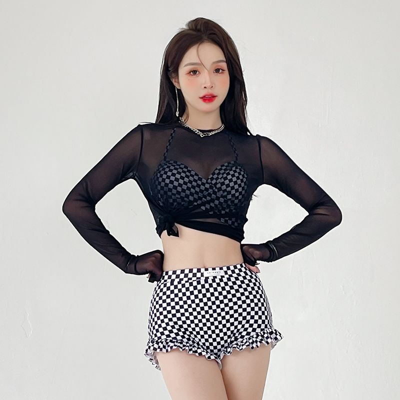 Women's swimsuit  new style split Korean style ins style conservative belly covering three-piece set pure desire style hot spring swimsuit