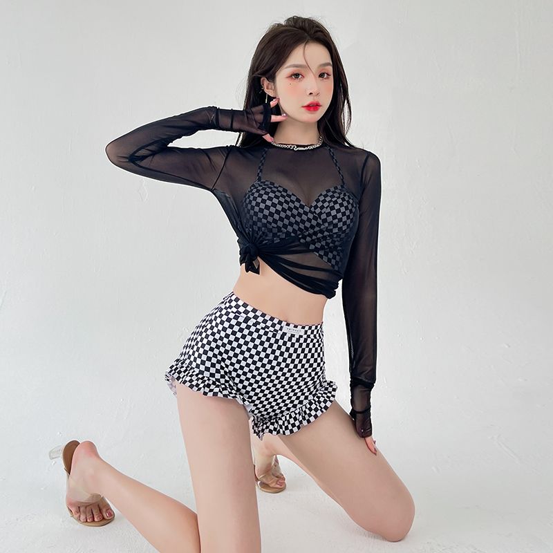 Women's swimsuit  new style split Korean style ins style conservative belly covering three-piece set pure desire style hot spring swimsuit