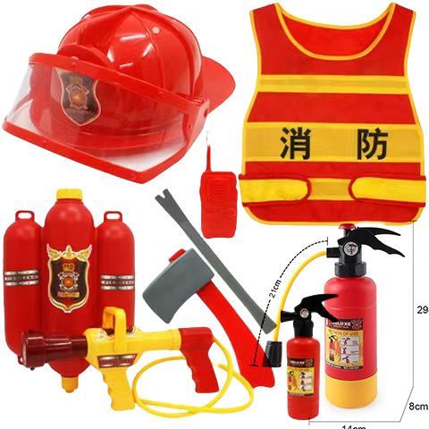 儿童消防小道具套装消防员服装演出服幼儿职业体验角色扮演表演服