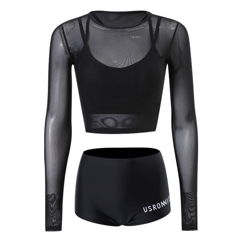 Swimsuit feminine  new ins conservative split three-piece sports long-sleeved hot spring swimsuit