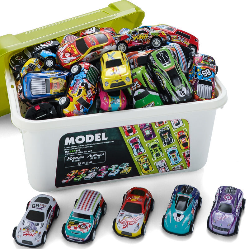 儿童玩具车合金回力小汽车男孩赛车模型收纳礼盒套装儿童生日礼物