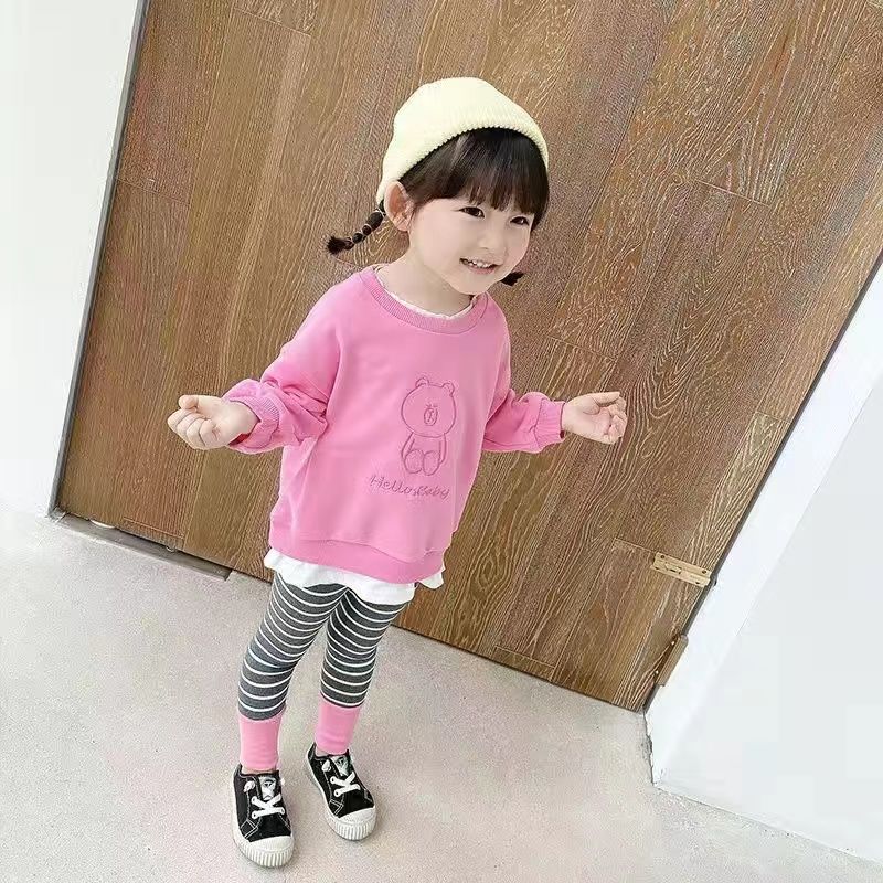 女宝宝春秋装卫衣女童1-3岁2洋气婴幼儿公主中小童韩版圆点上衣潮