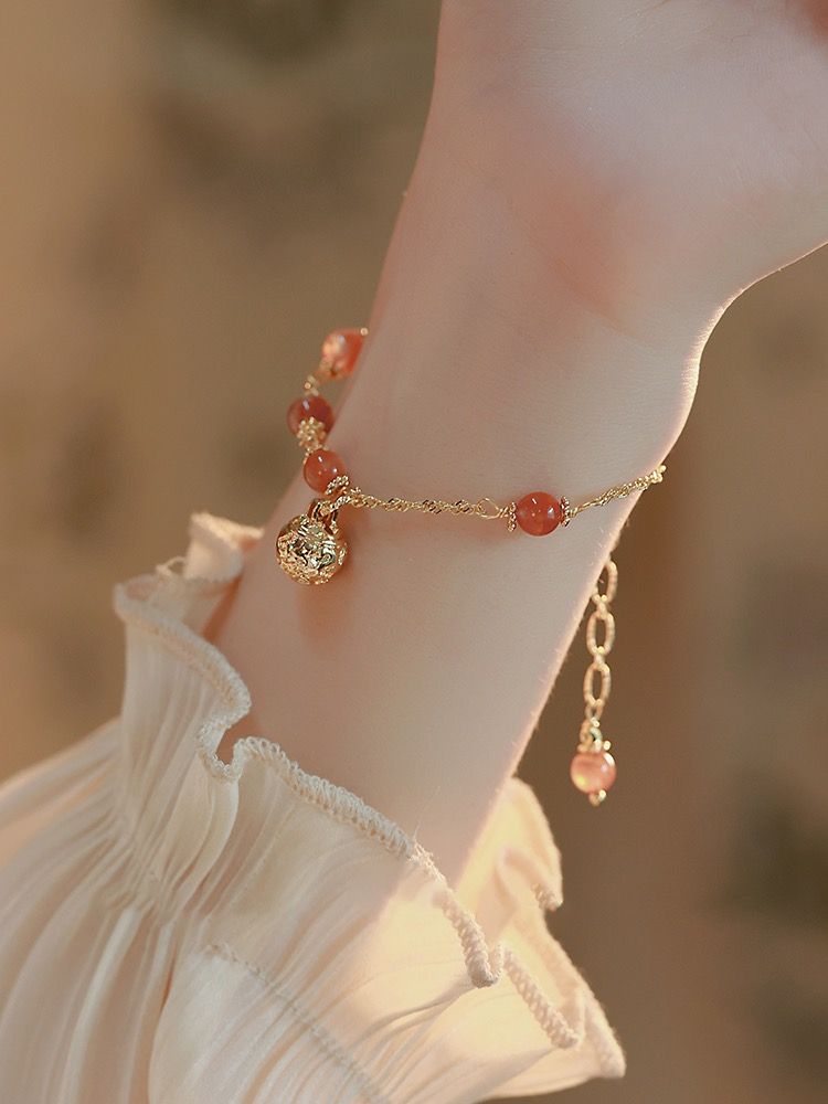 New Chinese style bracelet women's ancient style super fairy bell  new hot style ins high-value white student girlfriends