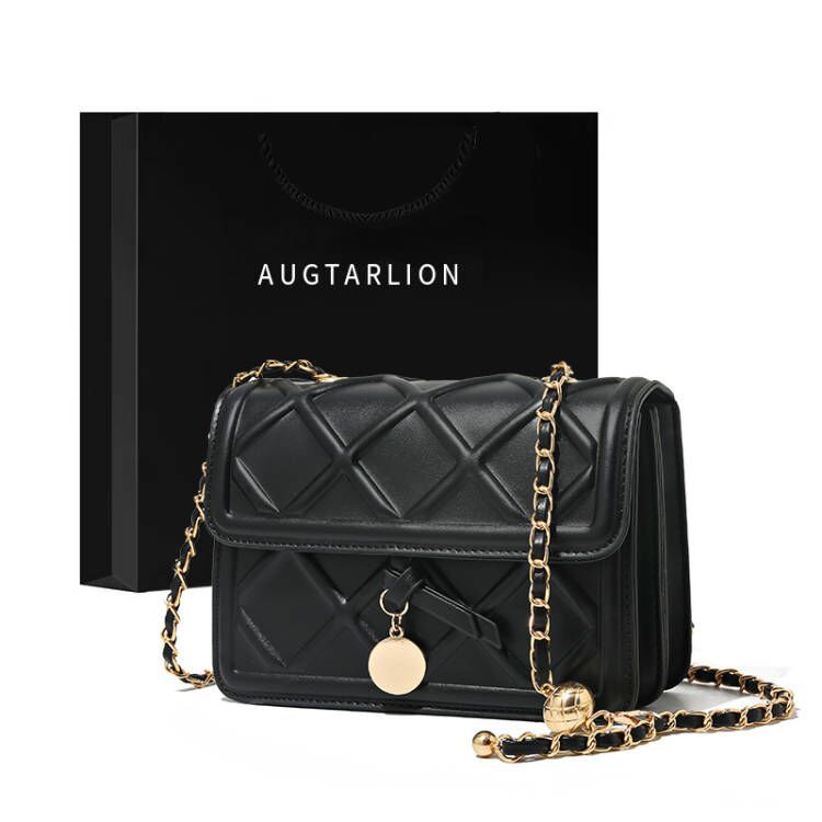 AUGTARLION Texture Small Bag Ladies 2023 New Trendy Fashion High Sense Niche Chain Messenger Bag