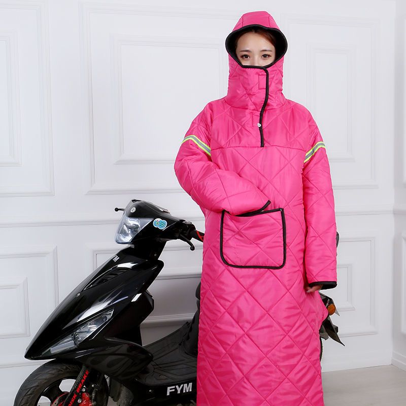 冬天防冻骑车衣保暖加厚防寒防水男女通用挡风衣连帽电动车防风衣