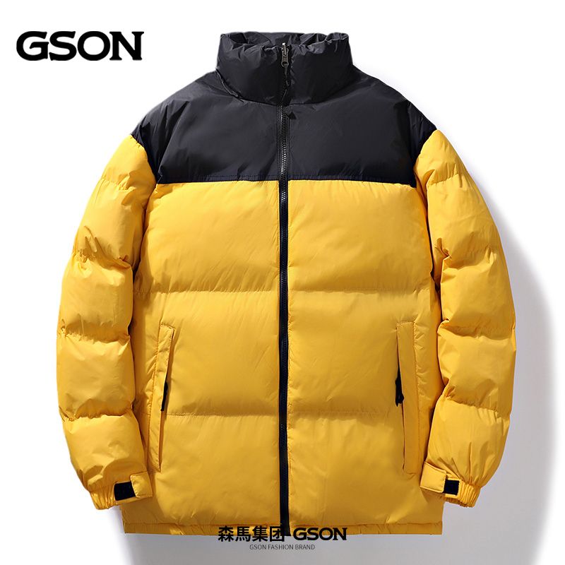 GSON棉服男士冬季新款韩版潮流拼接百搭加厚保暖外套