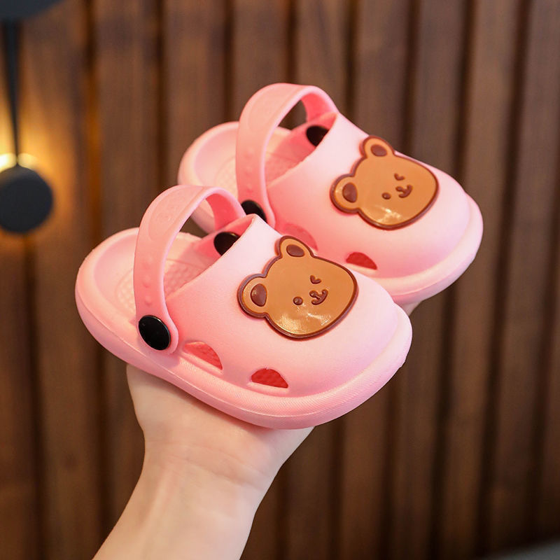 D children's slippers cute baby light non-slip soft bottom hole shoes infants and young children outdoor breathable hole shoes