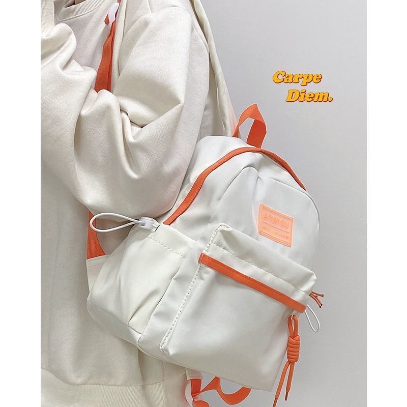 Japanese small fresh color hit mini backpack female ins original lightweight backpack junior high school students Korean version simple schoolbag