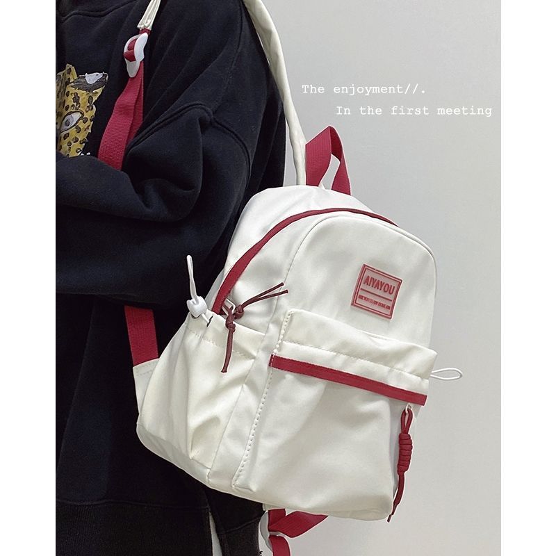 Japanese small fresh color hit mini backpack female ins original lightweight backpack junior high school students Korean version simple schoolbag