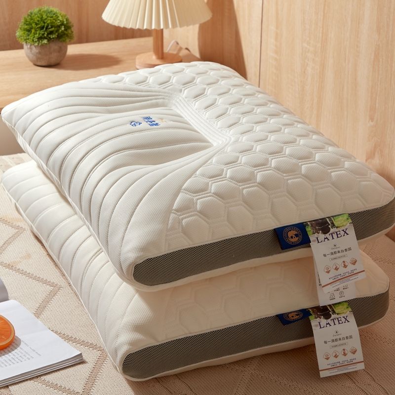 商务乳胶枕头泰国进口天然橡胶护颈椎助睡眠家用一对装枕芯成人