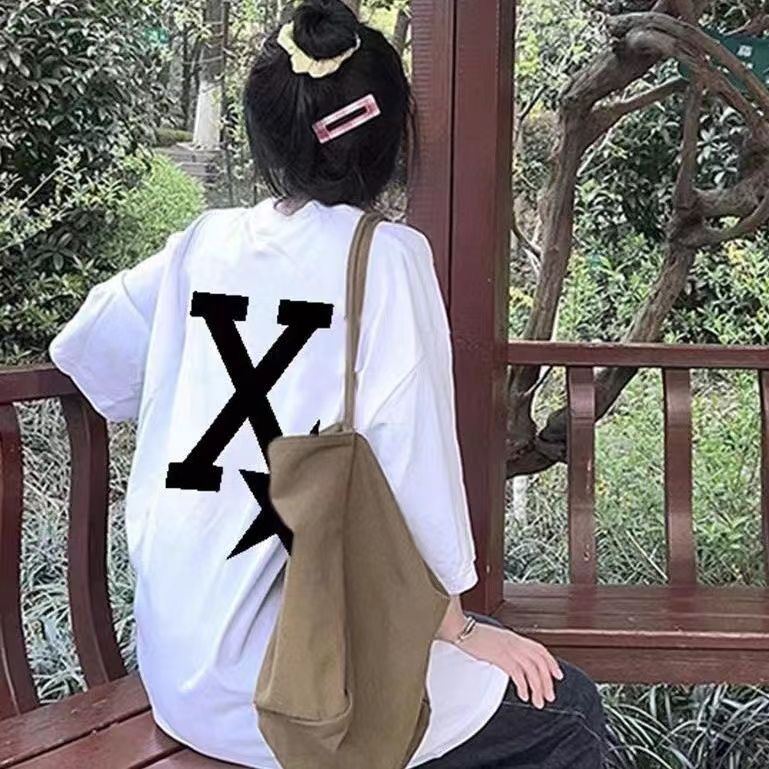 100%純棉ins短袖t恤女夏季寬鬆韓版原宿bf港風chic學生百搭上衣潮