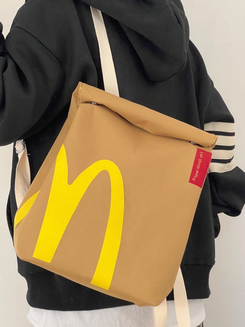 McDonald's backpack kfc backpack McDonald's kraft paper bag personality backpack retro casual backpack male