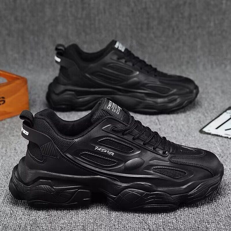 Men's shoes spring 2023 new student black shoes men's trendy versatile thick-soled sports and leisure ins dad shoes