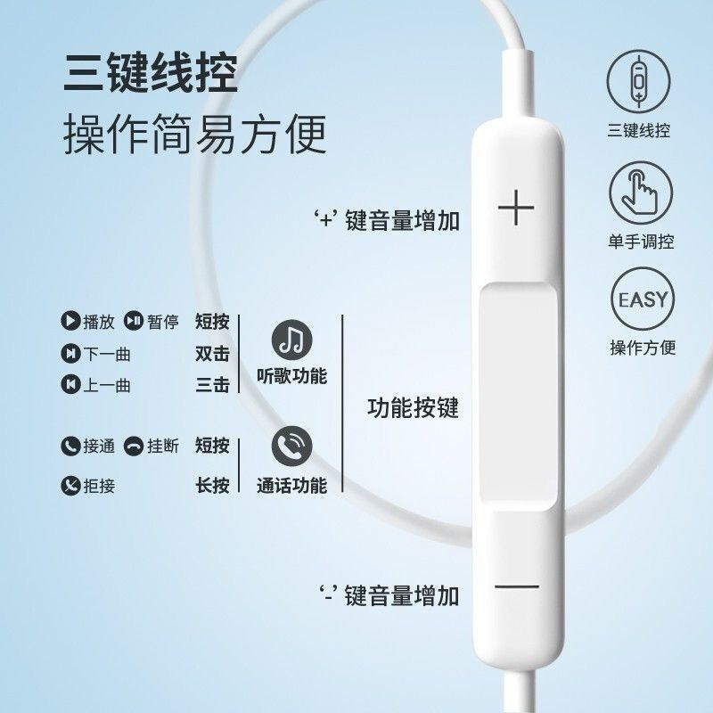 适用小米13耳机线Xiaomi13Pro耳塞重低音手机音乐耳机子扁头TypeC