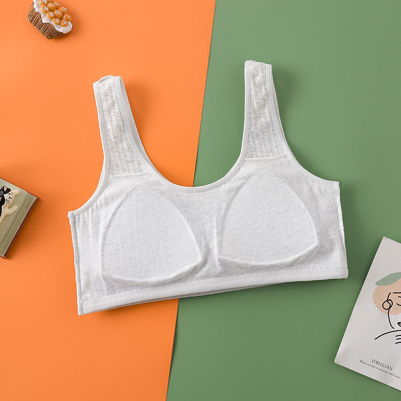 Underwear female students junior high school student camisole girl cotton tube top without steel ring fixed one bra thin