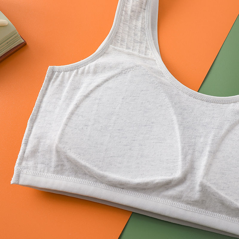 Underwear female students junior high school student camisole girl cotton tube top without steel ring fixed one bra thin