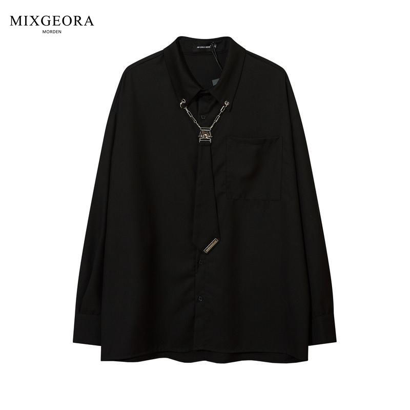 MIX GEORA复古学院风长袖衬衫男女领带设计高级感制服班服衬衣