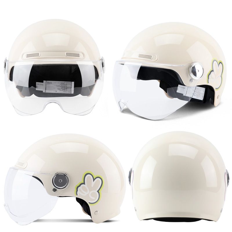 Andes3C认证电动摩托车头盔灰男女士夏季防晒半盔四季通用安全帽
