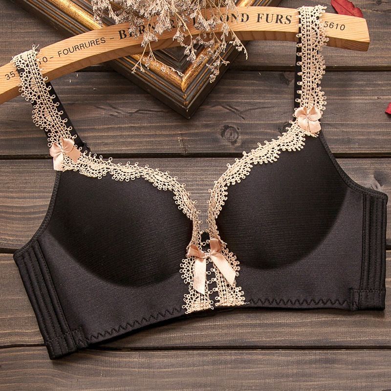 Xiang Daxiang's wife genuine court brushed seamless no steel ring sexy small chest push-up bra underwear women