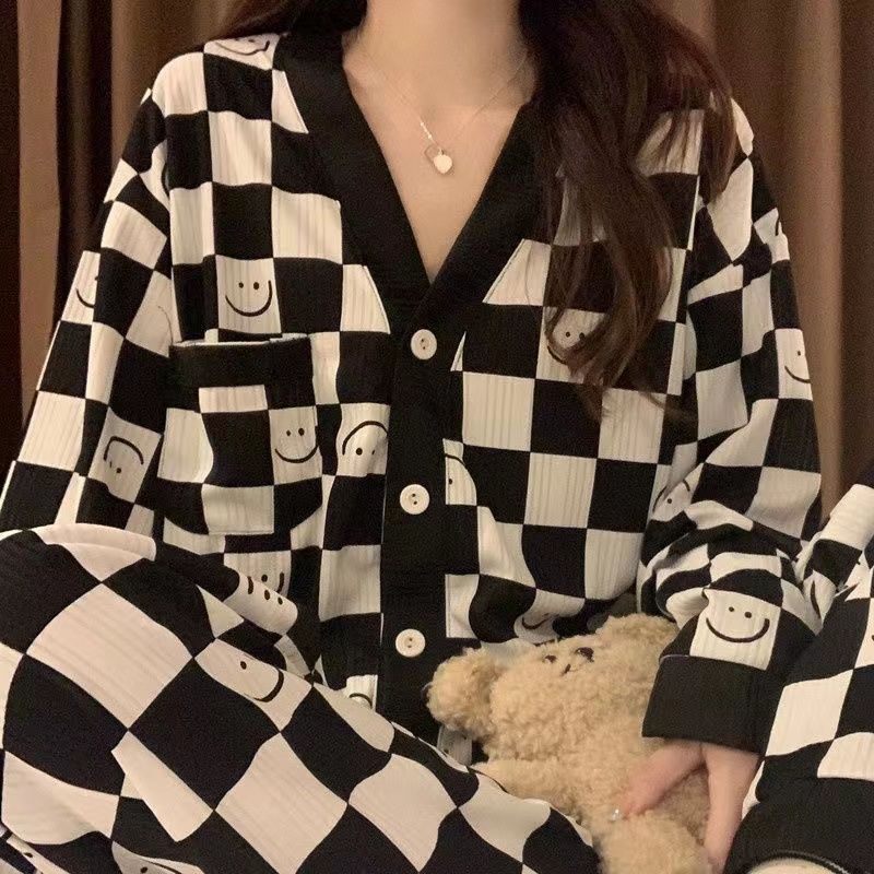 日系睡衣女春秋新款長袖薄款ins風學生宿舍可外穿秋天家居服套裝