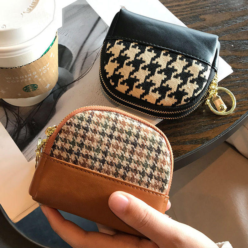 帆布小零钱包女韩国ins小众设计新款迷你布艺钥匙零钱包一体包包