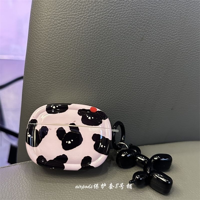 Ins Korean style cute cartoon black puppy suitable for Apple wireless bluetooth airpods pro2 generation earphone set