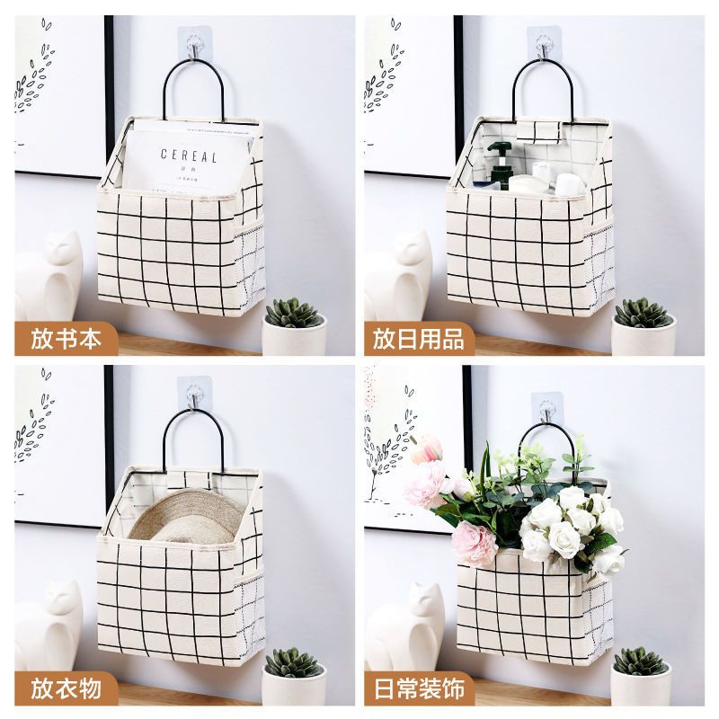 Fabric waterproof storage hanging bag storage bag bathroom student dormitory good things must hang on the wall bedside dirty clothes