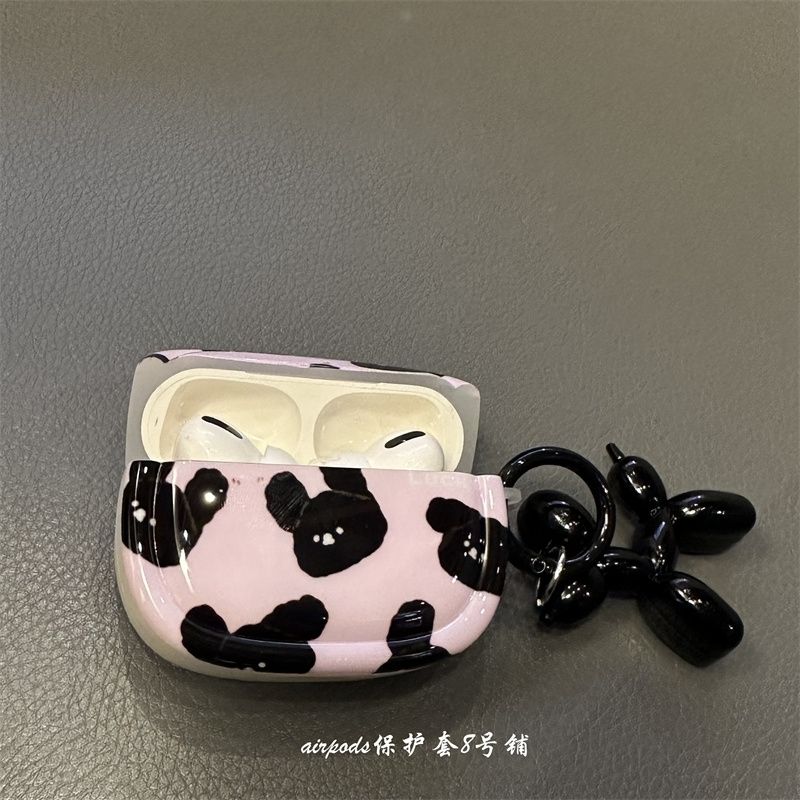 Ins Korean style cute cartoon black puppy suitable for Apple wireless bluetooth airpods pro2 generation earphone set