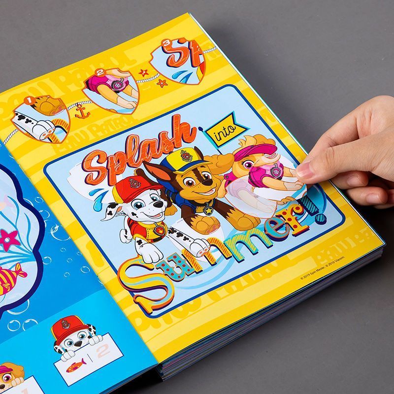 汪汪队贴纸书2到3到6岁儿童专注力益智卡通粘贴贴画书宝宝玩具