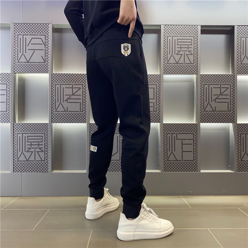 Spring and summer  new stretch casual pants men's sports pants large size slim fashion versatile long pants with leggings