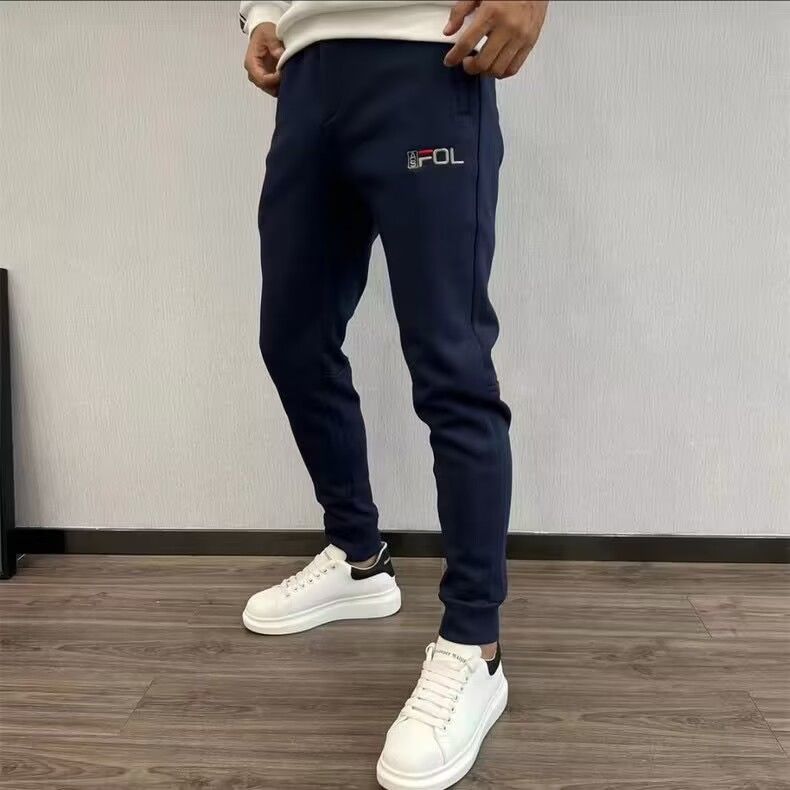 Spring and summer  new stretch casual pants men's sports pants large size slim fashion versatile long pants with leggings