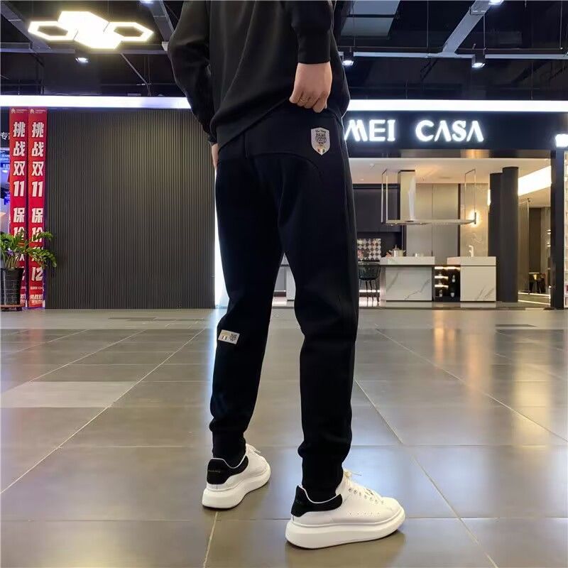 Spring and summer  new stretch casual pants men's sports pants large size slim fashion versatile long pants with leggings