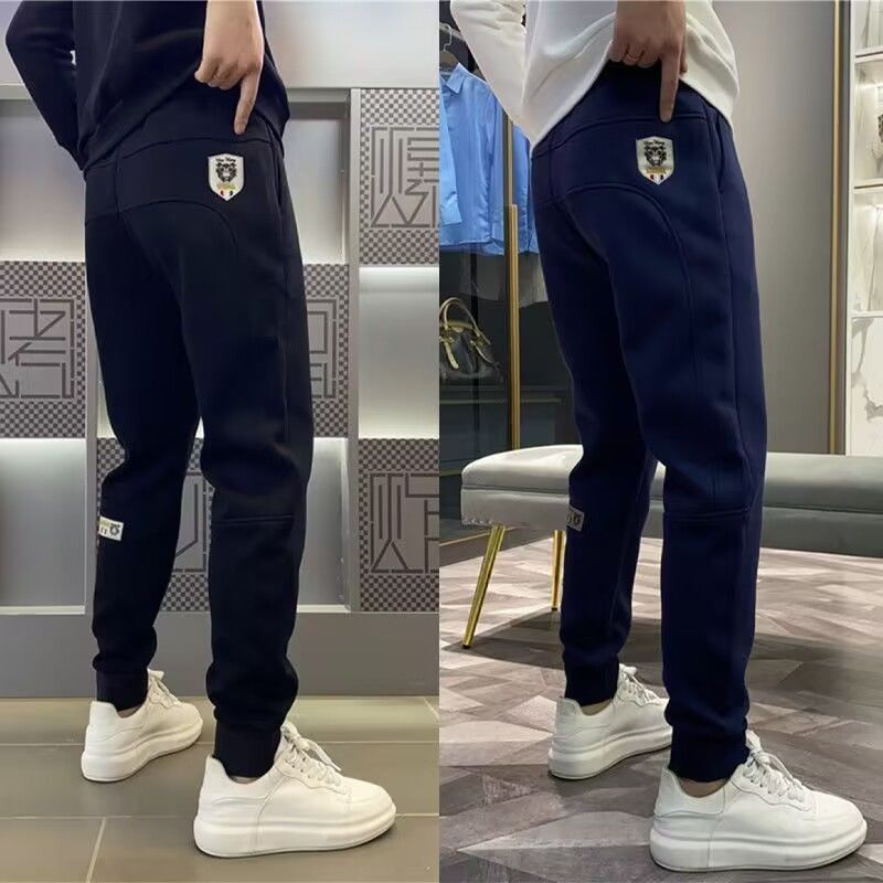 Spring and summer  new stretch casual pants men's sports pants large size slim fashion versatile long pants with leggings