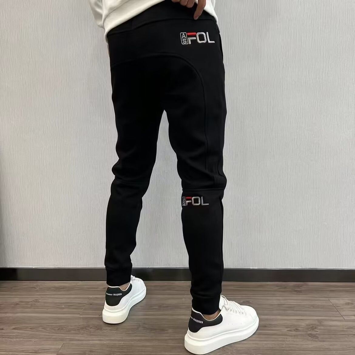 Spring and summer  new stretch casual pants men's sports pants large size slim fashion versatile long pants with leggings