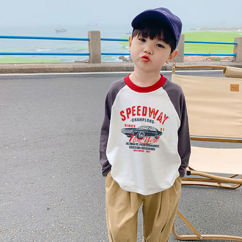 Boys t-shirt long-sleeved cotton spring and autumn thin children's bottoming shirt children's autumn tops baby autumn clothes T-shirt tide