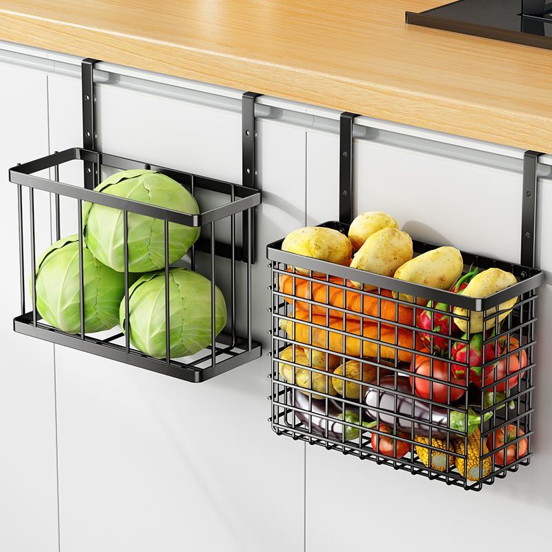 多功能收纳挂篮厨房果蔬橱柜门调料储物家用易清洁可调节置物篮子