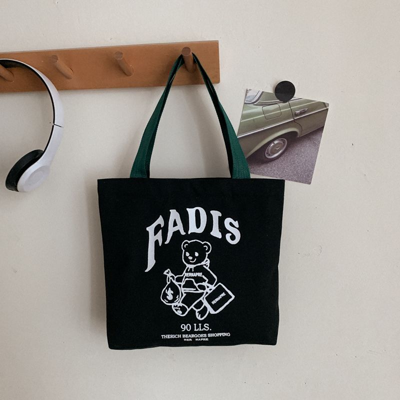 Bag women's summer canvas bag handbag ins simple fashion lunch box bag outing lunch bag hand-carrying small cloth bag