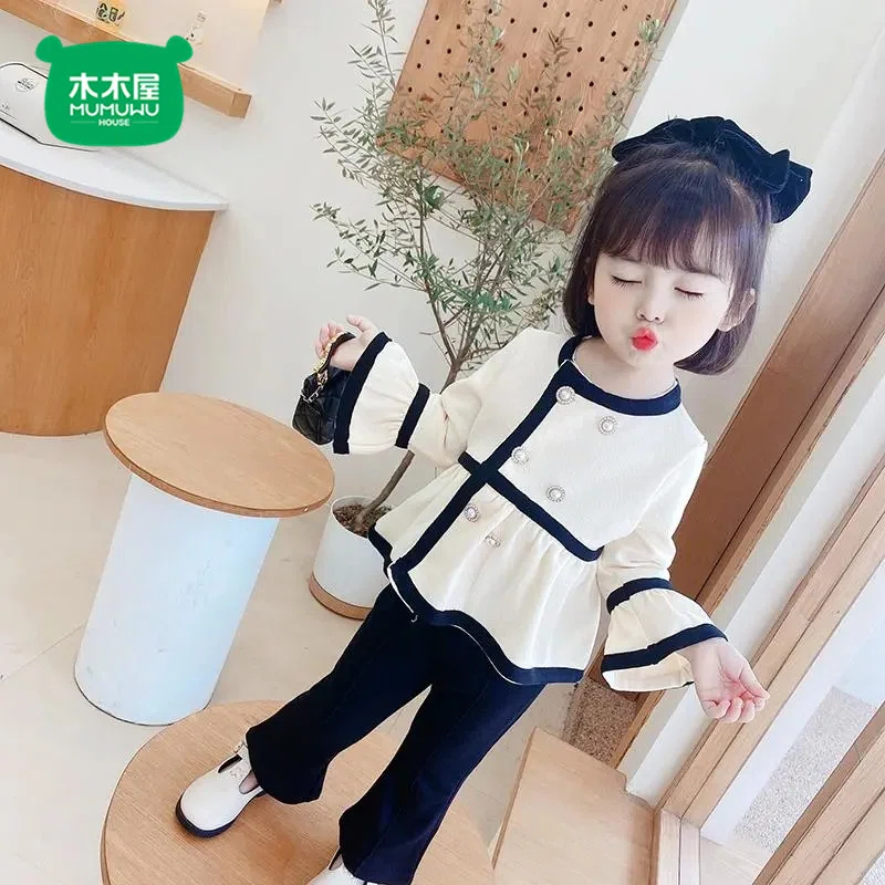 木木屋套裝女童韓版洋氣時髦中小童裝女孩網紅兒童春秋裝兩件套潮