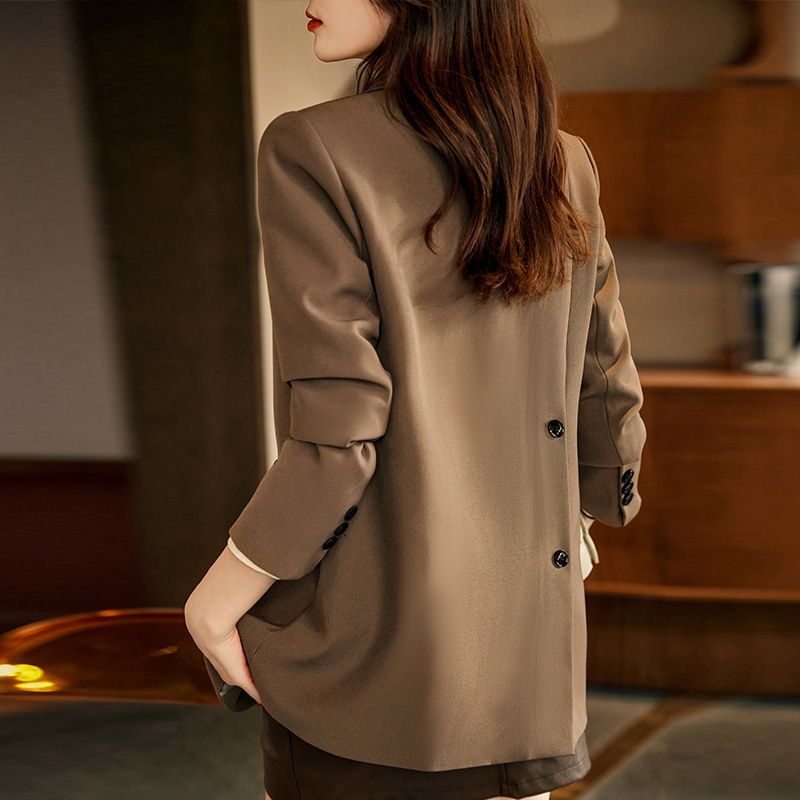 High-end black small suit jacket female spring and autumn  new Korean version of the niche casual design suit jacket