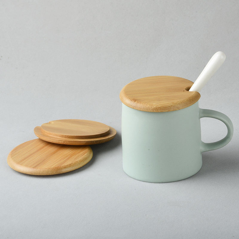 圆形杯盖玻璃杯马克杯咖啡杯早餐杯大口径竹木杯盖通用水杯配件