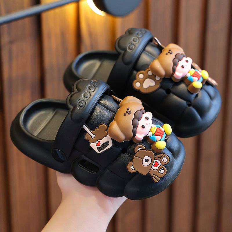 Summer children's sandals and slippers boys and girls non-slip breathable Baotou hole shoes baby indoor girl princess sandals