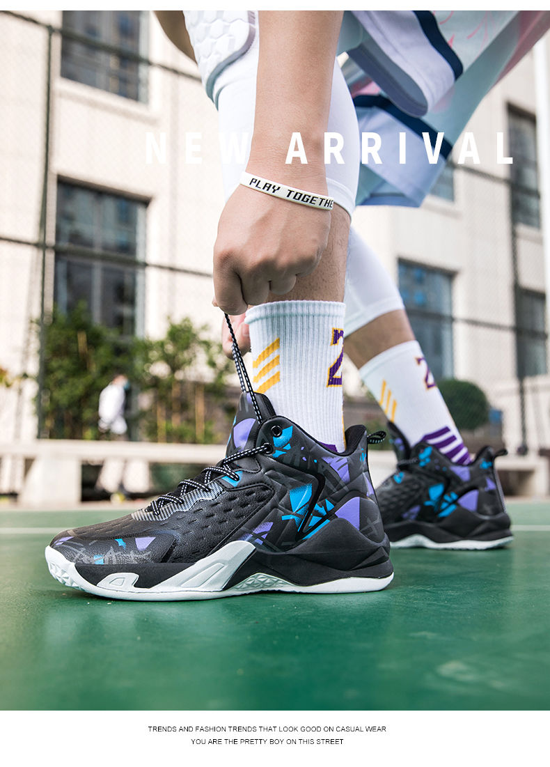 High elastic and super loud basketball shoes for men, high top carbon board technology boots, professional cushioning_voghion.com