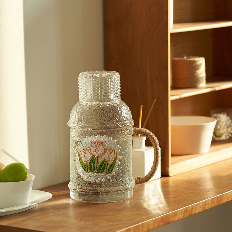 冷水壶玻璃耐高温大容量凉水杯家用凉白开果汁壶装水复古高级感