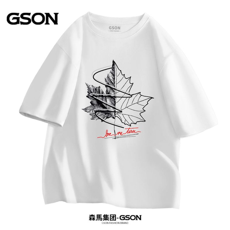 Brand GSON short-sleeved T-shirt men's summer fashion new loose Hong Kong style round neck versatile bottoming shirt